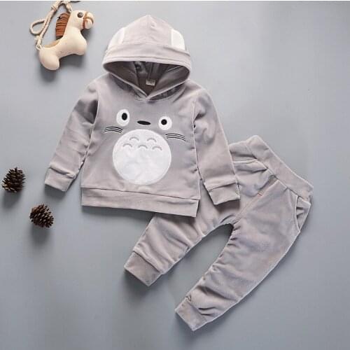 Baby clothes spring and autumn cartoon dinosaur print cotton sweater pant 2-piece suit boy casual suit 0-4 year old baby suit