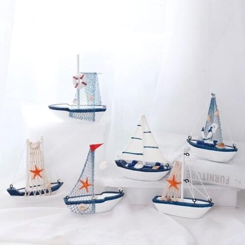 Marine Nautical Creative Sailboat Mode Room Decor Figurines Miniature Small boat