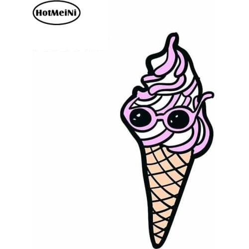 HotMeiNi 13cm x 6cm for Fun Ice Cream DIY Motorcycle Car Stickers Anime Car Accessories Waterproof 3D Simulation Fun Decal