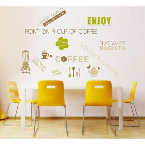 Kitchen Restaurant Food & Drink icon wall sticker Cafe Glass window Vinyl Wall decorative stickers PVC Removable Home Decor