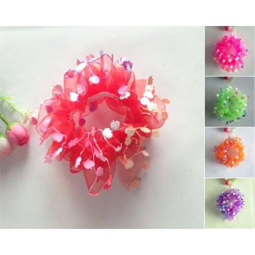 Fashion Hair Accessories Cute Colorful Elastic Hair Bands Apple Color Net Yarn Hair Rope Tousheng Girl Hairband Ponytail