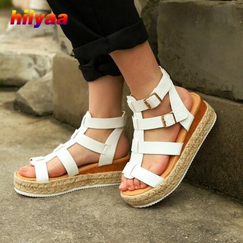 Fashion Woman Retro Sandals Leather Thick Sole Weave Summer Female Breathable Shoes Outdoo Beach Ladies Platform Sandals 2020