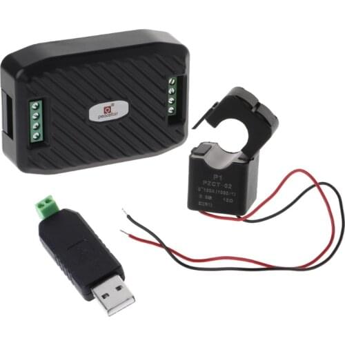 AC 100A Voltage Current Energy Hz Power factor RS485 Modbus Module with CT + USB