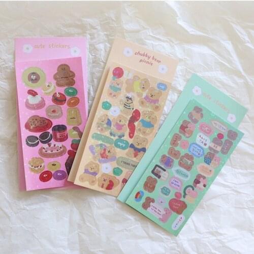 Cartoon Bear Rabbit Laser Cute Stickers Korean Ins Blingbling Stationery Mobile Phone Star Photos Kawaii Diy Decorative Sticker