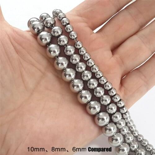 Mens necklaces beads stainless steel large steel beads chain necklace gifts for male accessories jewelry on the neck wholesale