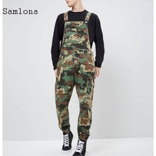 Mens Sexy Jeans Casual Denim Overalls Mens Garmenting Fashion 2020 European and American style Camouflage Strappy Trousers
