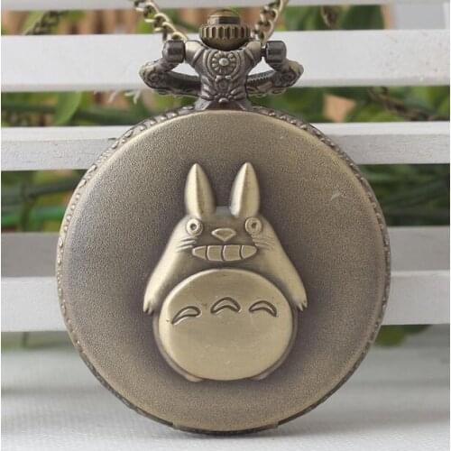 My Neighbor Totoro Japanese Animated Film Movie Totoro Dial Quartz Pocket Watch Necklace Men Women Boy Girl Pocket Watch PO584