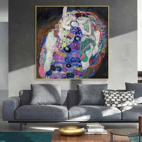 Gustav Klimt Kiss Canvas Paintings On the Wall Art Posters And Prints The Virgin Classical Art Pictures Home Wall Decoration