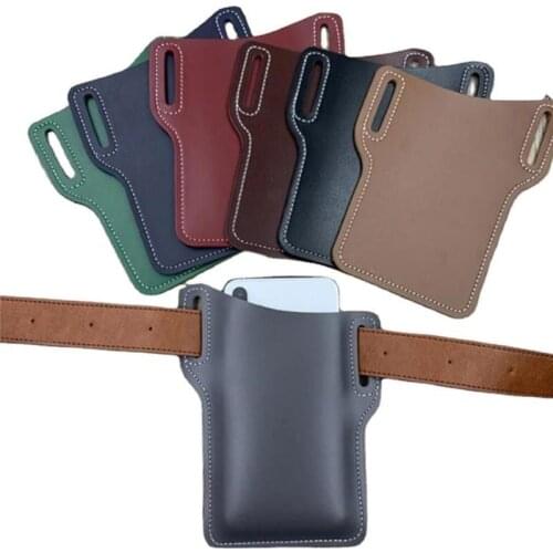 New Mobile Phone Carrier Belt Pouch Men Cell Phone Loop Holster Case Belts Waist Bag Props PU Leather Purse Wallet