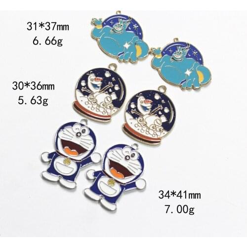 Novelty earrings, Korean earrings, weird jewelry, magic crystal ball Doraemon drip oil alloy jewelry accessories earrings