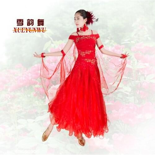 2017 New Arrival Ballroom Dance Competition Dresses Waltz Dress Stage Costume Performance Womens Clothing For Ballroom Dancing