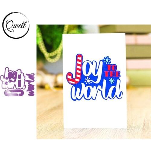 Qwell Candy Cane Christmas Ornament Words Metal Cutting Dies Diy Scrapbooking Embossing Making Template 2020 New Arrival