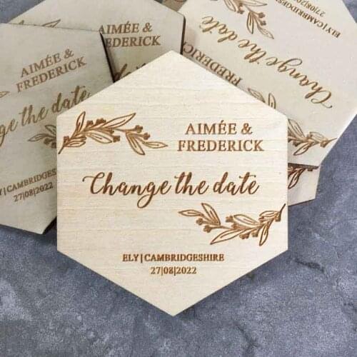 Personalize Wood Save the Date Magnets Wedding Party Event Favors,Souvenirs Decoration Rustic Engraved Gifts for Guests