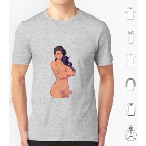 Stunning Futa Shemale Public Hair Big Boobs Nipples Blue Eyes Anime T Shirt Cotton Men Diy Print Pubs Hair Ejaculating