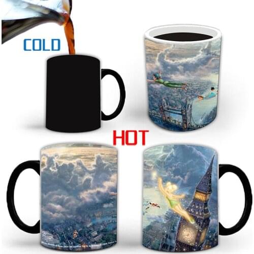 Dropshipping 1Pcs New 350ml Wonderful Fairy Eternal Island Color Changing Mug Ceramic Temperature Sensing Coffee Mug Milk Cup