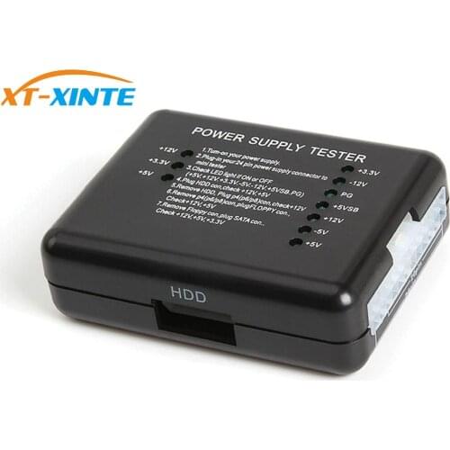 20/24 Pin PC Computer Power Supply Tester Checker Meter 12V 5V 3.3V LED Indication Diagnostic Tools for PSU ATX SATA HDD Testing