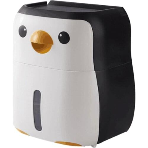 Toilet Paper Holder Penguin Free Punch Paper Roll Holder Tube Toilet Hanging Wall Roll Box Bathroom Product