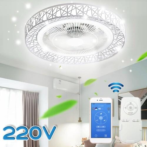 NEW 50CM Smart LED Ceiling Fan Fans with Lights Remote Control Bedroom Decor Ventilator Lamp Air Invisible Silent