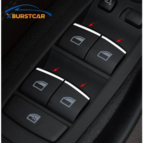 Xburstcar Auto ABS Chrome Car Window Lift Switch Button Trim for F20 F22 F30 F31 F34 F32 F36 F10 F11 F01 F02 F48 E48 F47 F25 F26