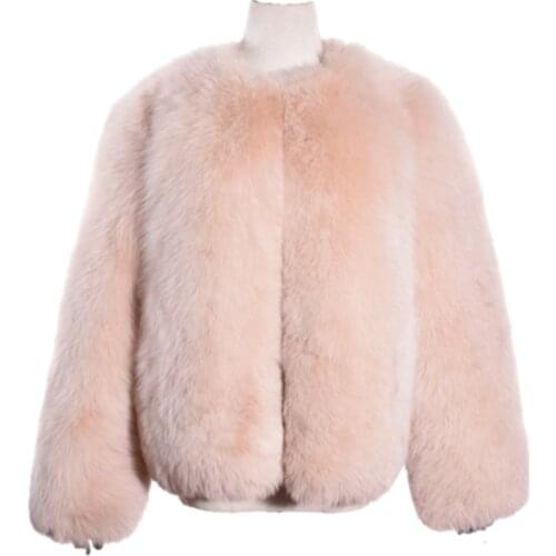 Natural fox fur coat female 2019 winter new fur coat short luxury fox fur Korean version of the slim full leather jacket