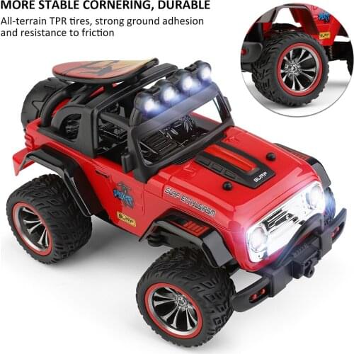 1/32 RC Car Cool LED Lights 2.4G 25Km/H 2WD Mini W/Light Off-Road Climb Machine Remote Control Vehicle Truck Model Toys Gift
