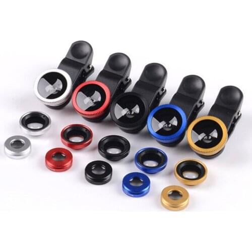 1Set Wide Angle Macro Fisheye Lens Camera Kits Mobile Phone Fish Eye Lenses with Clip 0.67x For iPhone Samsung All Cell Phones
