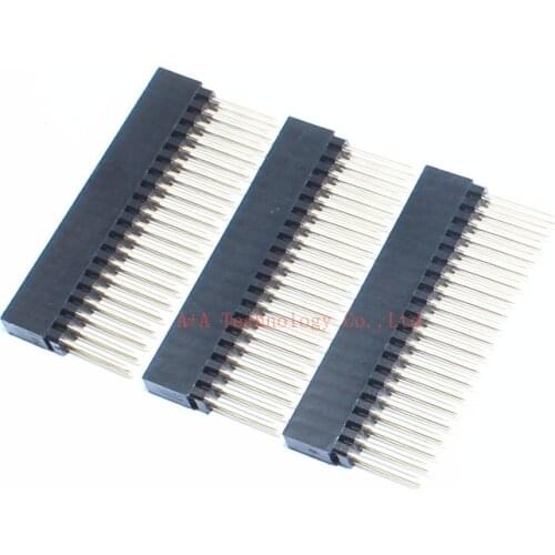 3pcs Female Header Connector 2 x 20 Pins 2.54m Pitch Extra Tall Female Dual Row Short Pin Headers for Raspberry Pi