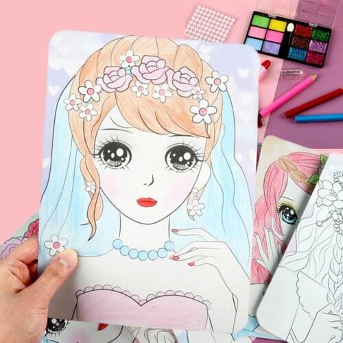 4Pcs/Set Makeup Painting Toy Lovely Colorful Make up Toy Drawing Paper for Girls Toys For Kids Children