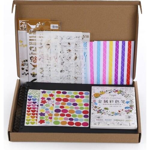 40 Sheets 8x12 Inch Diy Photo Album Paste Type Growth Memorial Book Gift Box Set Handmade Photo Scrapbook Paper Albums