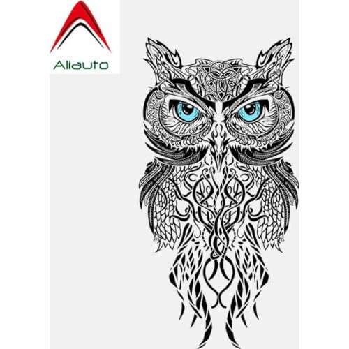 Aliauto Personality Creative Car Sticker Blue Eye Owl PVC Motorcycle Waterproof Sunscreen Anti-UV Deccal Accessories,8cm*15cm