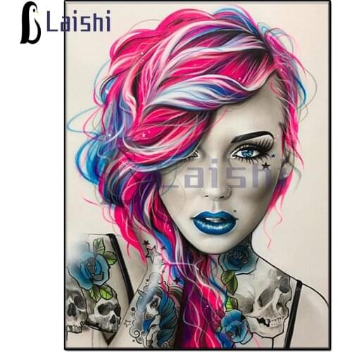 Diy Diamond Painting Fantasy Tattoo Woman diamond rhinestone full square drill,full round diamond embroidery mosaic home decor