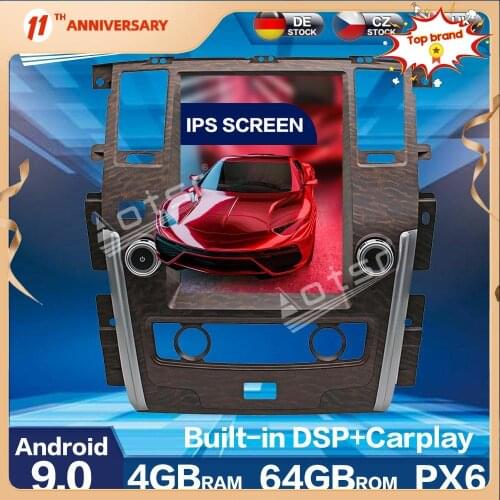 For NISSAN PATROL Y62 2010 - 2019 Aotsr Vertical Tesla PX6 Android 9.0 4+64GB Car Radio Player Car GPS Navigation & DSP CARPLAY