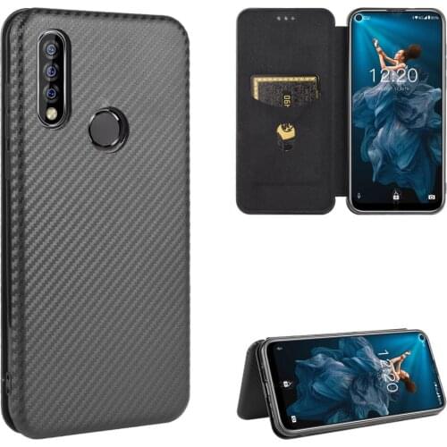 For Oukitel C17 Case Luxury Flip Carbon Fiber Skin Magnetic Adsorption Case For Oukitel C17 Pro C 17 OukitelC17 Phone Bags