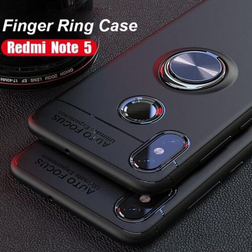 New 2018 Finger Ring Stand Car Holder Case For Xiaomi Redmi Note 5 Pro Note 5 Note 5A Redmi 5A Back Cover Silicone Redmi Note 5