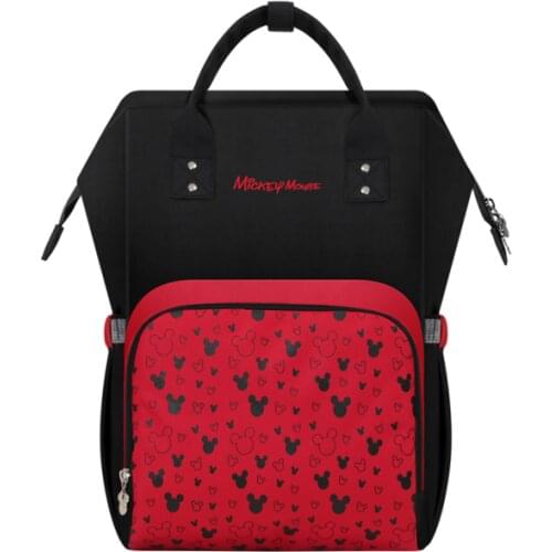 Disney Red Mickey Mummy Bag Baby Care Nappy Backpack Bag Large Capacity Mom Baby Multifunction Outdoor Travel Diaper Bags