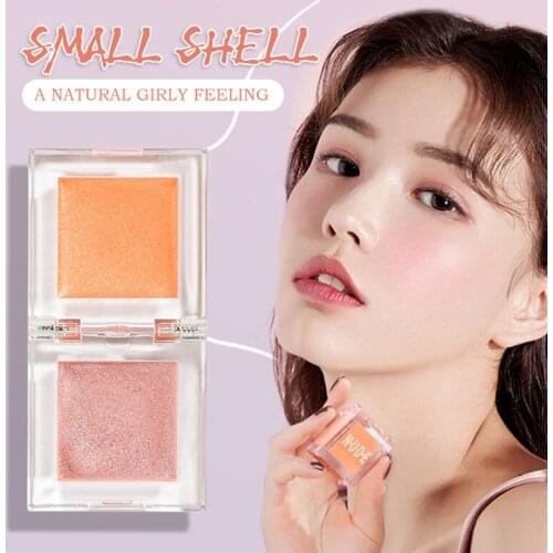 Double Color Shimmer Ice Mousse Blushes Highlighter Makeup Palette Brighten Illuminator Face Body Shiny Cream Cosmetics