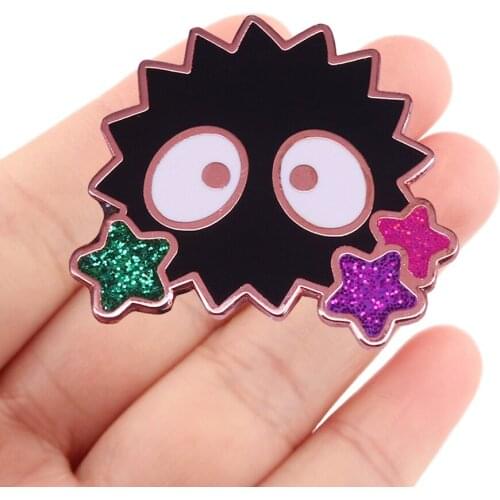 DZ1459 Black briquettes Anime Figures Enamel Pins Badge Brooch Backpack Bag Collar Lapel Decoration Jewelry Gifts for Friends
