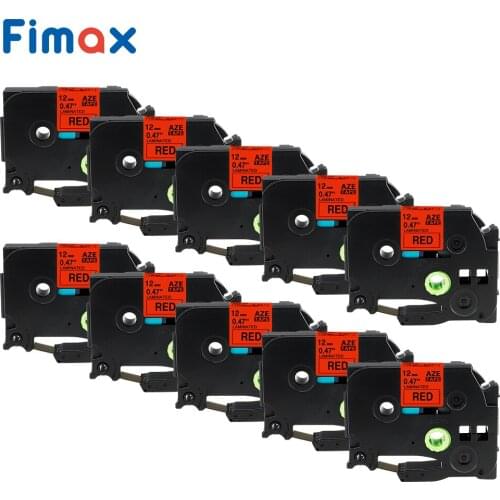 Fimax 10 Packs TZe431 Compatible for Brother P-touch Label Tape TZe-431 TZ-431 12mm Black on Red for Brother P-touch Tze Label