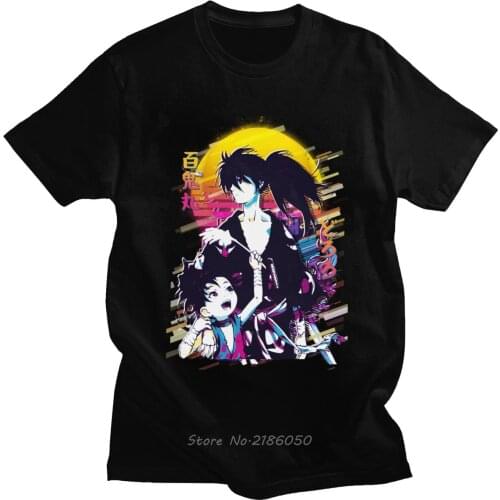 Dororo And Hyakkimaru T Shirt Men Short Sleeve Cotton Manga Tshirt Casual vaporwave Aesthetic Anime T-Shirt Fan Tee Harajuku
