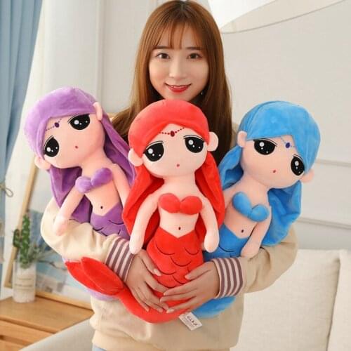 30/40/50CM Lovely Mermaid Plush Toys Soft Stuffed Fish Animal Pillow Kids Doll Baby Sleep Partner Girls Birthday Christmas Gift