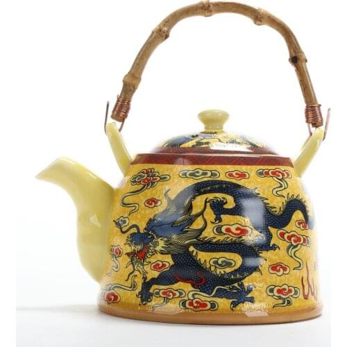 Chinese Style Ceramic Teapot Large High Temperature Resistant Blue and White Porcelain Loop-Handled Teapot Summer HouseholdCold