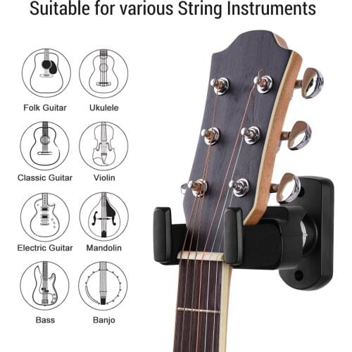 Muzitech MH30 Upgraded Guitar Hanger Hook Holder Wall Mount ASB + Aluminum Alloy Material for Acoustic Folk Classic Guitar