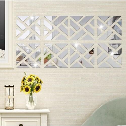 MEYA Square mirror sticker , Creative Wall Mirror Stickers ,Artist Mirror Decal Sticker Wall Decoration