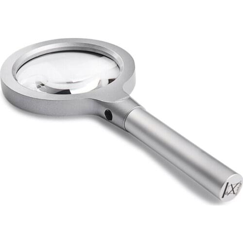 Metal Handheld Magnifier 12LED Reading Magnifying Glass 5X 10X Loupe Double Lens