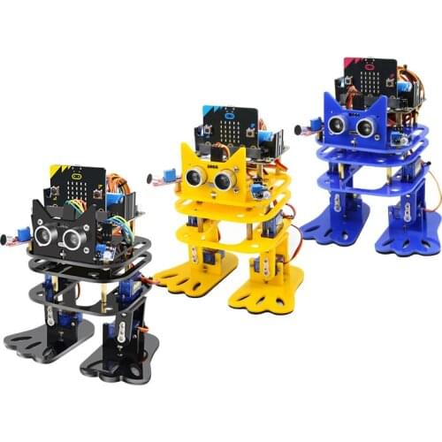 Micro: bit Programmable Dancing DIY Robot Bipedal Humanoid Servo Robot Programming Starter Kit with Microbit Board for Children