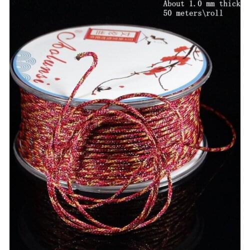 About 1mm Add gold colorful jade thread Multicoloured line Cotton nylon line DIY Knit bracelet thread inelasticity cord