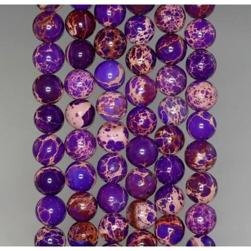 Sea Sediment Imperial Jaspe r,Purple imperial Gem stone beads 6mm 8mm 10mm 12mm Round Beads15.5" /string