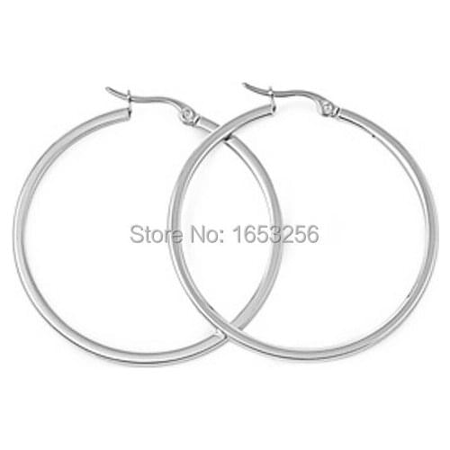 Lot 5pair of in bulk Large 60mm Sleek Surgical Stainless Steel Grade Hypoallergenic Hoop Earrings