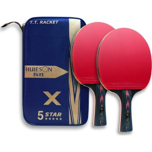 Carbon Fiber Table Tennis Racket Set Super Powerful Ping Pong Bat Adult Club Training Accessories Kids School Racquet Sports