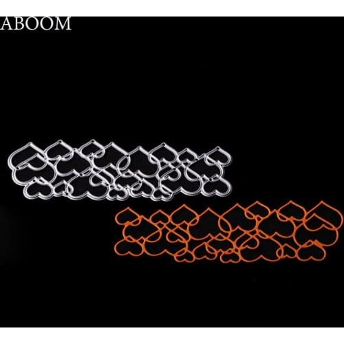 ABOOM New Many Christmas Hearts Die Cut Scrapbooking DIY Album Cards Paper Die Metal Craft Stencils Punch Cuts Dies Cutting